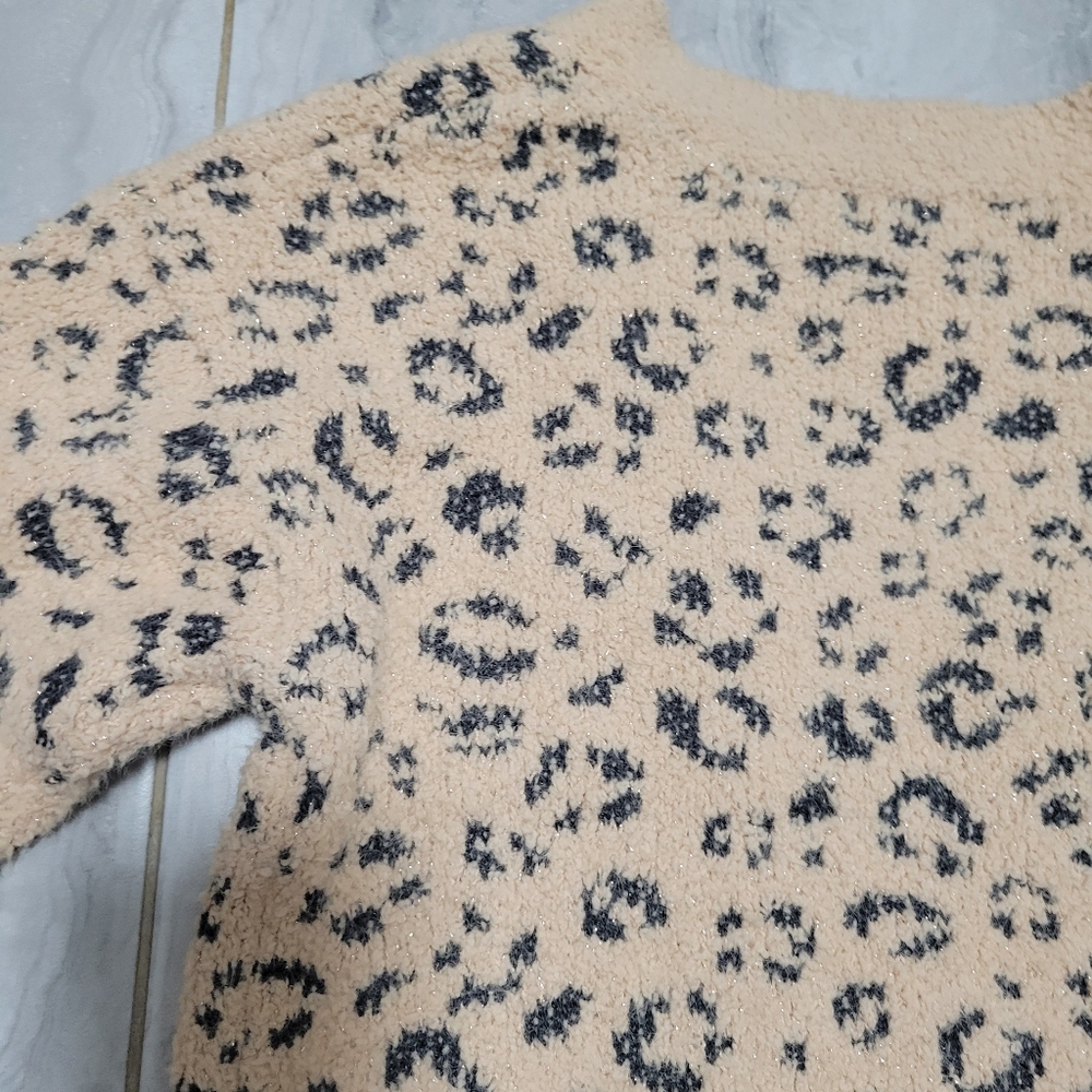 Cat & Jack Kid's Animal/PR6GY7  Cream Leopard Open Front Sweater Size XS - Picture 2 of 16